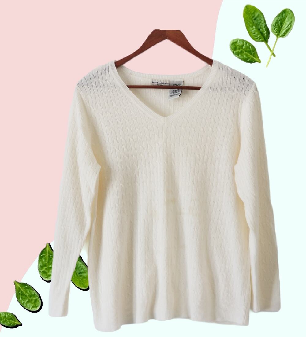White Stag Women's winter white Rope Pattern sweater - Size 36 (16W)